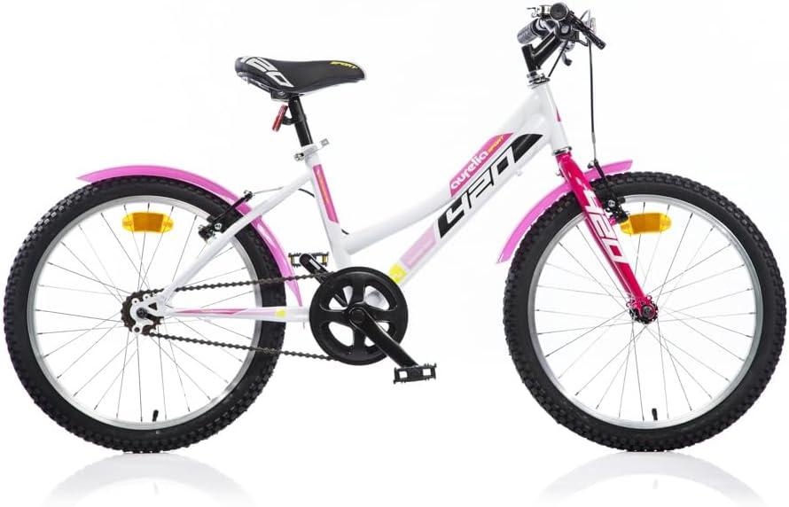 Bicicletta 20 Mtb Girl Bianca Rossa