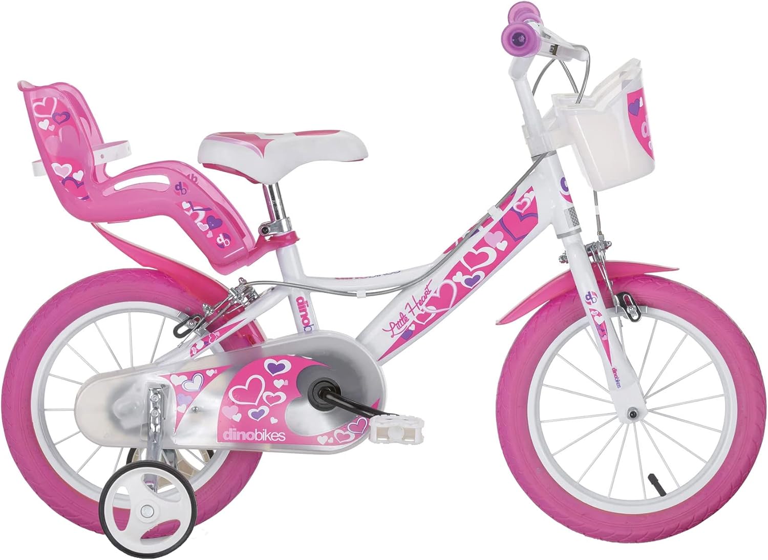 Bicicletta 16 Little Heart White/Pink