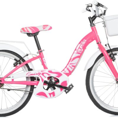 Bicicletta 20  Mtb Donna Fuxia Con Portapacchi