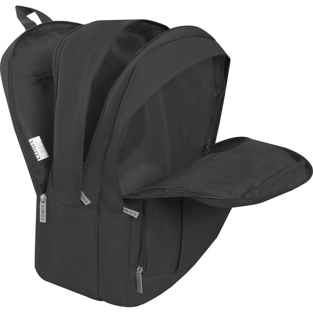 Zaino Organizzato Monocolore Nero Comix - immagine 3