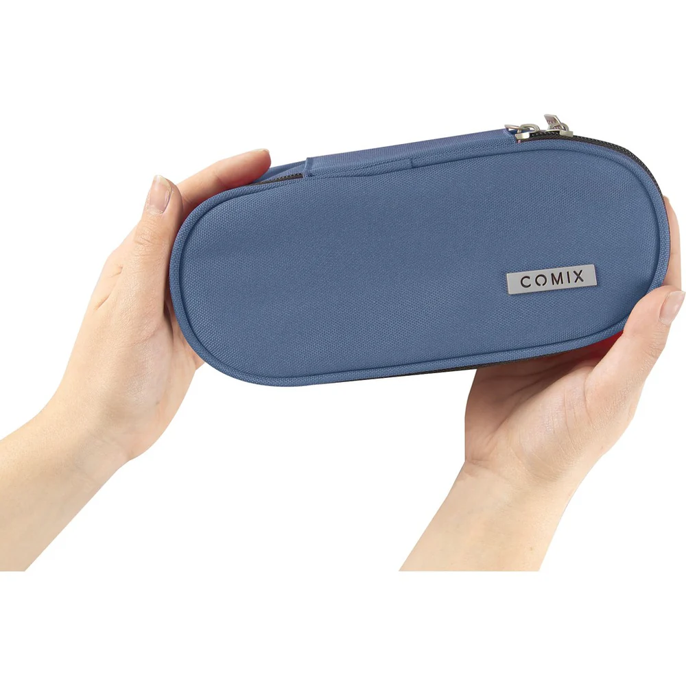 Astuccio Ovale Organizzato Monocolore Dusty Blue Comix - immagine 2
