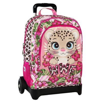 Zaino Organizzato Trolley Staccabile Wwf Illustrato Leopardo