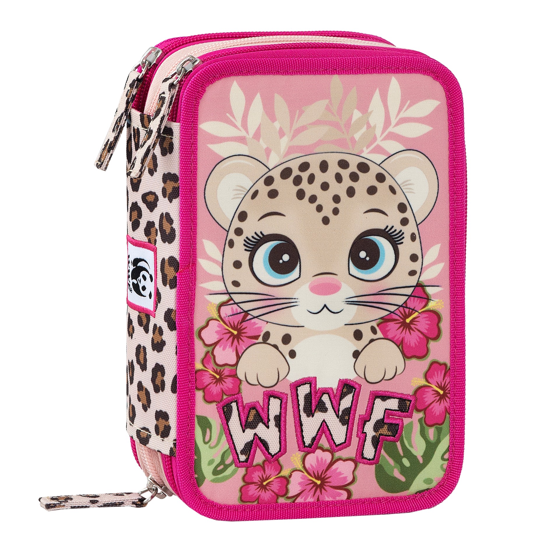 Astuccio 3 Zip Wwf Illustrato Leopardo