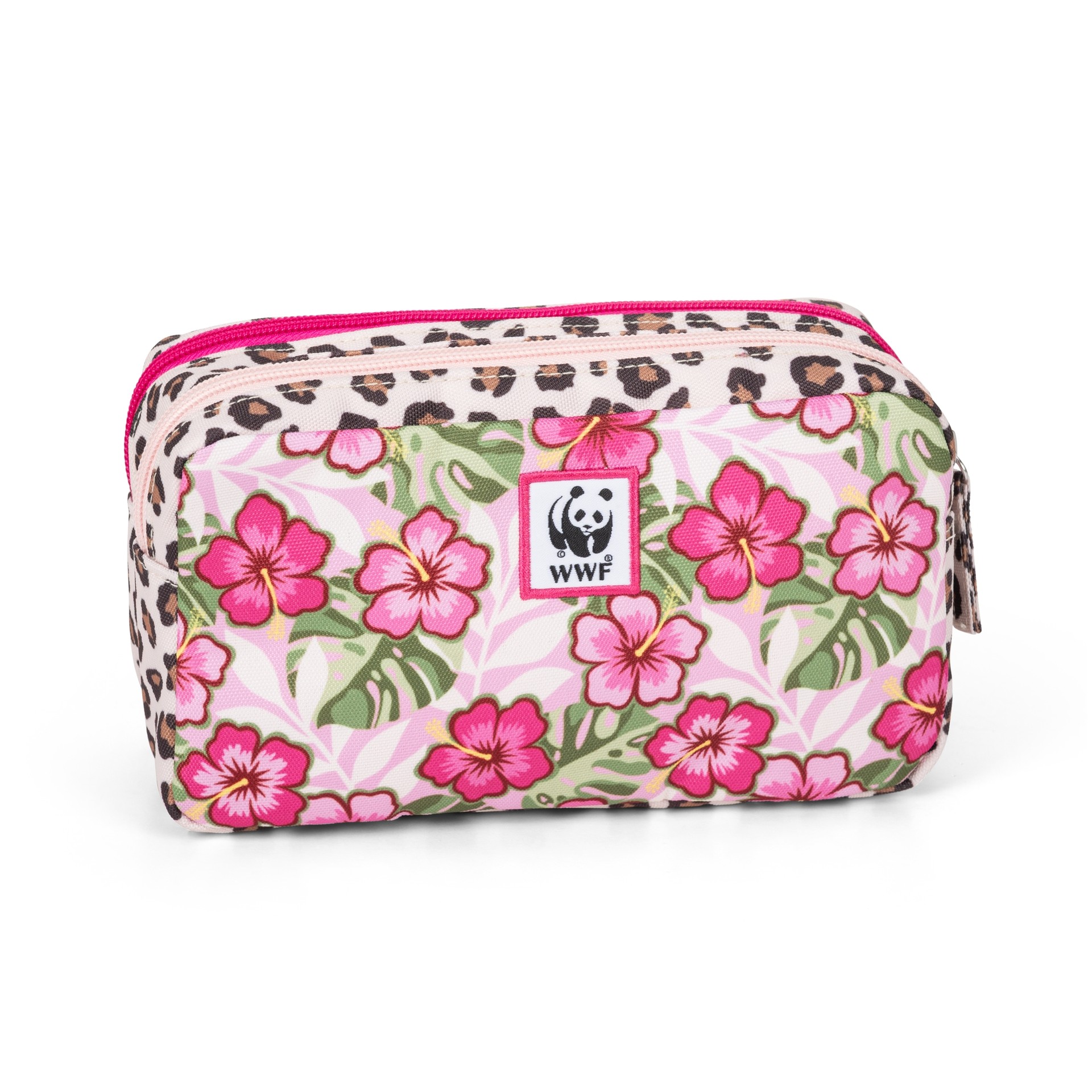 Astuccio Rettangolare 2 Zip Wwf Illustrato Leopardo - immagine 2