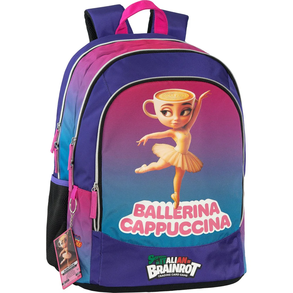 Zaino Scuola Organizzato Ballerina Skifidol Italian Brainrot