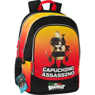 Zaino Scuola Organizzato Capuchino Skifidol Italian Brainrot