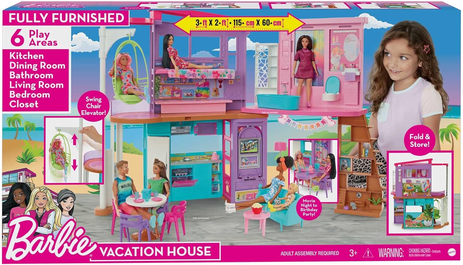 Barbie Casa Di Malibu New Hcd50 Canvass