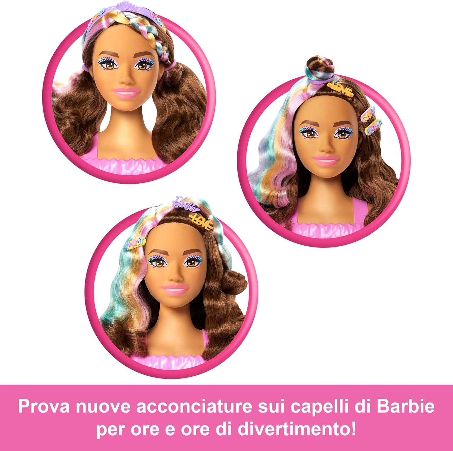 Barbie Testa Deluxe Styling Castana Jfg82 Off - immagine 5