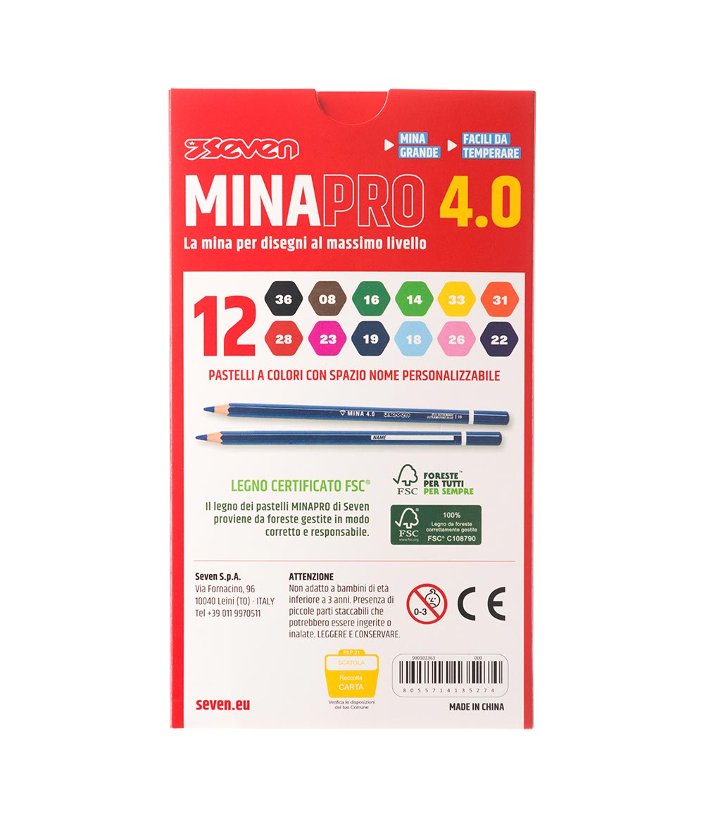 Pastelli Minapro 4.0 - Scatola 12 Pz Seven - immagine 2