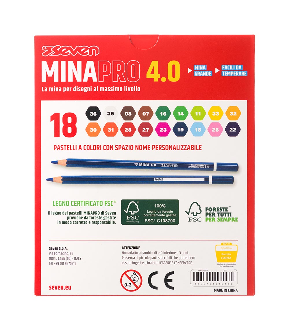 Pastelli Minapro 4.0 - Scatola 18 Pz Seven - immagine 2