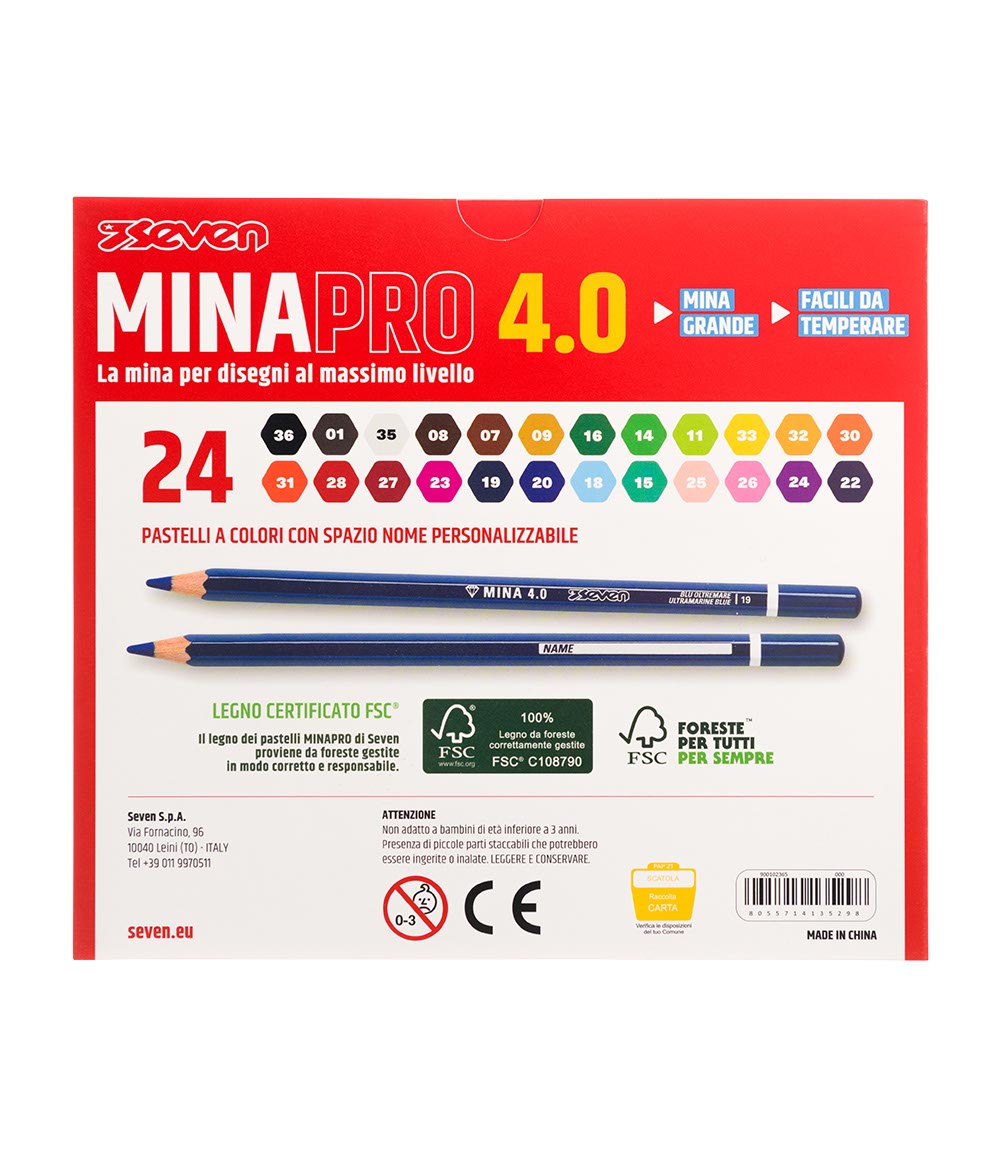 Pastelli Minapro 4.0 - Scatola 24 Pz Seven - immagine 2