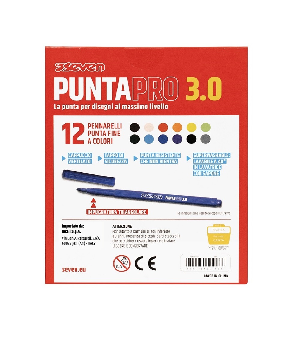 Pennarelli Puntapro 3.0 - Scatola Da 12 Pz Seven - immagine 2
