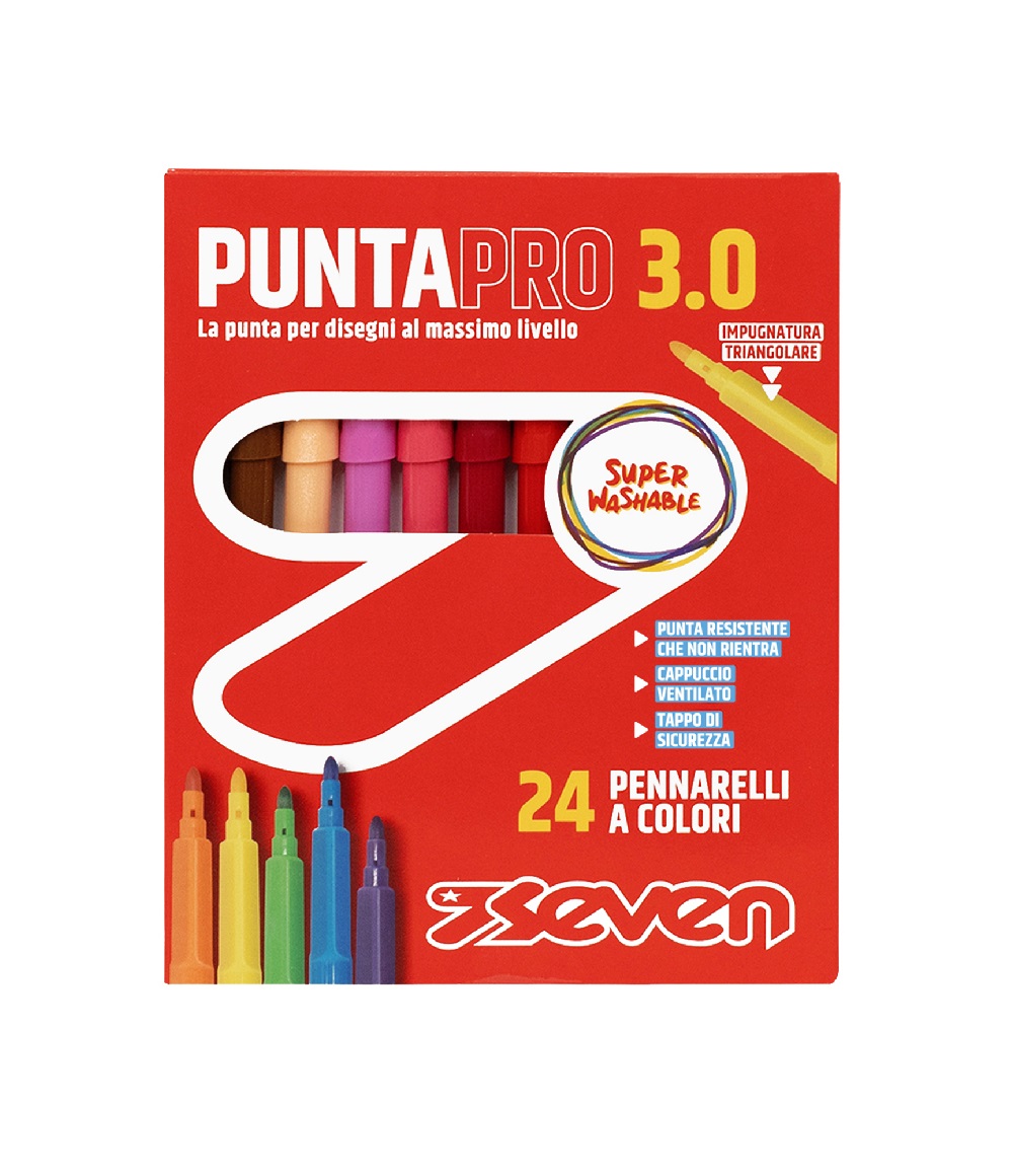 Pennarelli Puntapro 3.0 - Scatola Da 24 Pz Seven