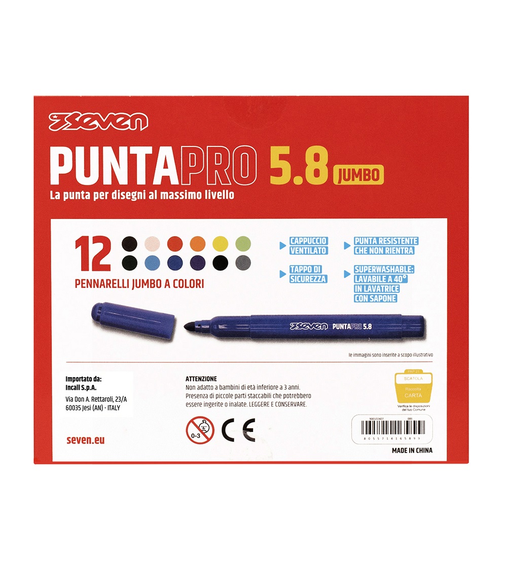 Pennarelli Puntapro 5.8 - Scatola Da 12 Pz Seven - immagine 2