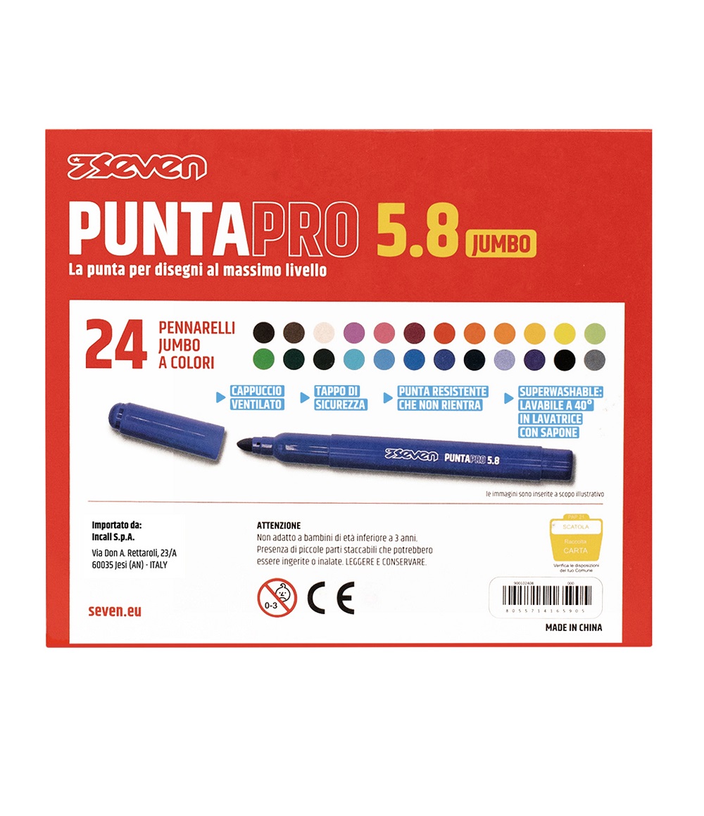 Pennarelli Puntapro 5.8 - Scatola Da 24 Pz Seven - immagine 2