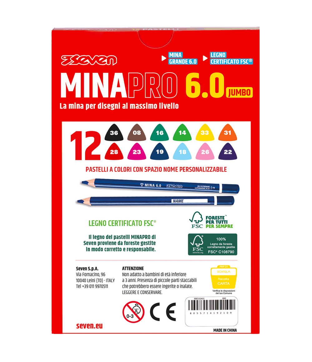 Pastelli Minapro 6.0 - Scatola 12 Pz Seven - immagine 2