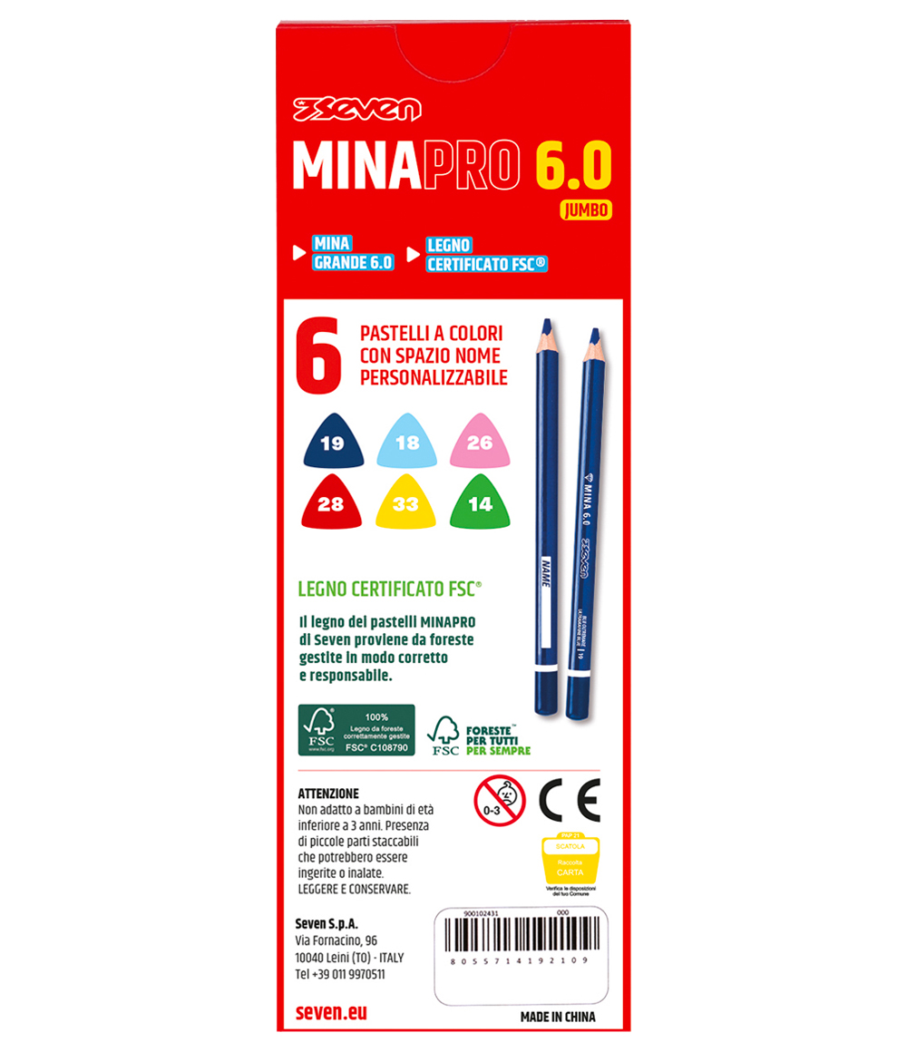 Pastelli Minapro 6.0 - Scatola 6 Pz Seven - immagine 2